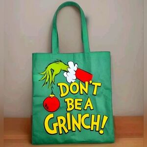 Grinch Christmas Green Canvas Tote